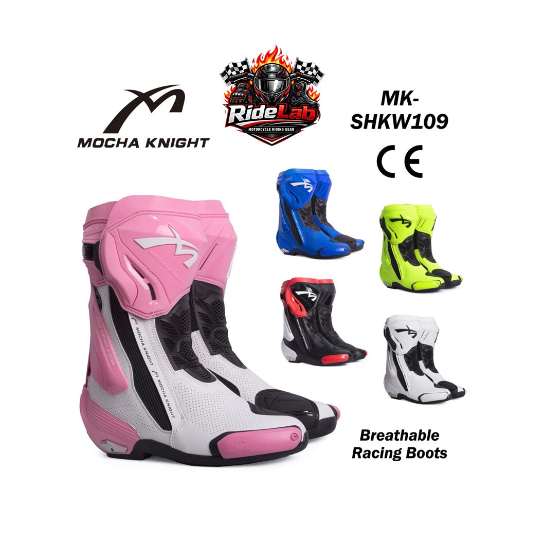 MOCHA KNIGHT MK-SHKW109 Riding Shoes Woman Lady Racing Boots Protection Safety Boot