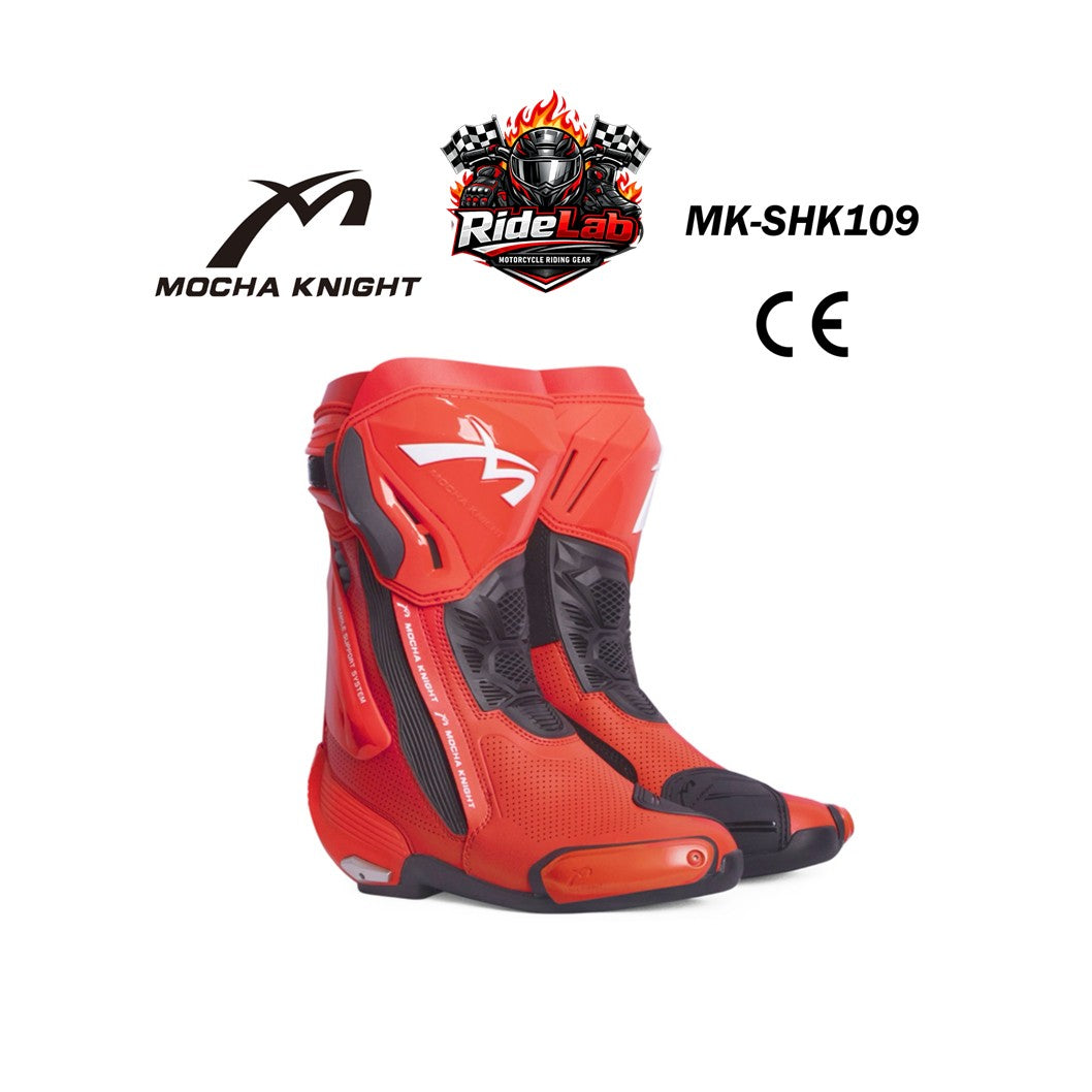 Mocha Knight MK-SHK109 Riding Shoes Racing Boots Protection Safety Boot Kasut Rider Motorcycle Ride