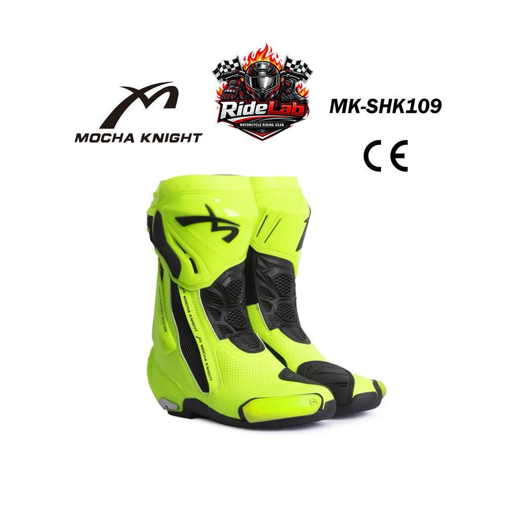 Mocha Knight MK-SHK109 Riding Shoes Racing Boots Protection Safety Boot Kasut Rider Motorcycle Ride
