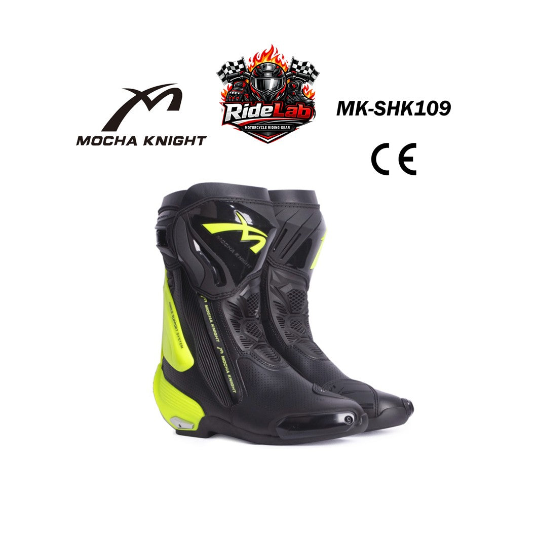 Mocha Knight MK-SHK109 Riding Shoes Racing Boots Protection Safety Boot Kasut Rider Motorcycle Ride