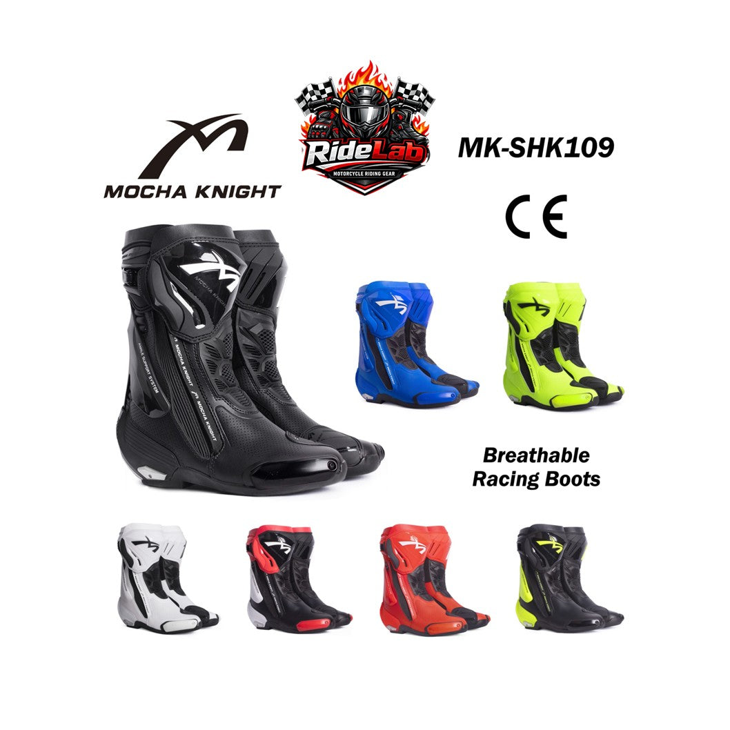 Mocha Knight MK-SHK109 Riding Shoes Racing Boots Protection Safety Boot Kasut Rider Motorcycle Ride