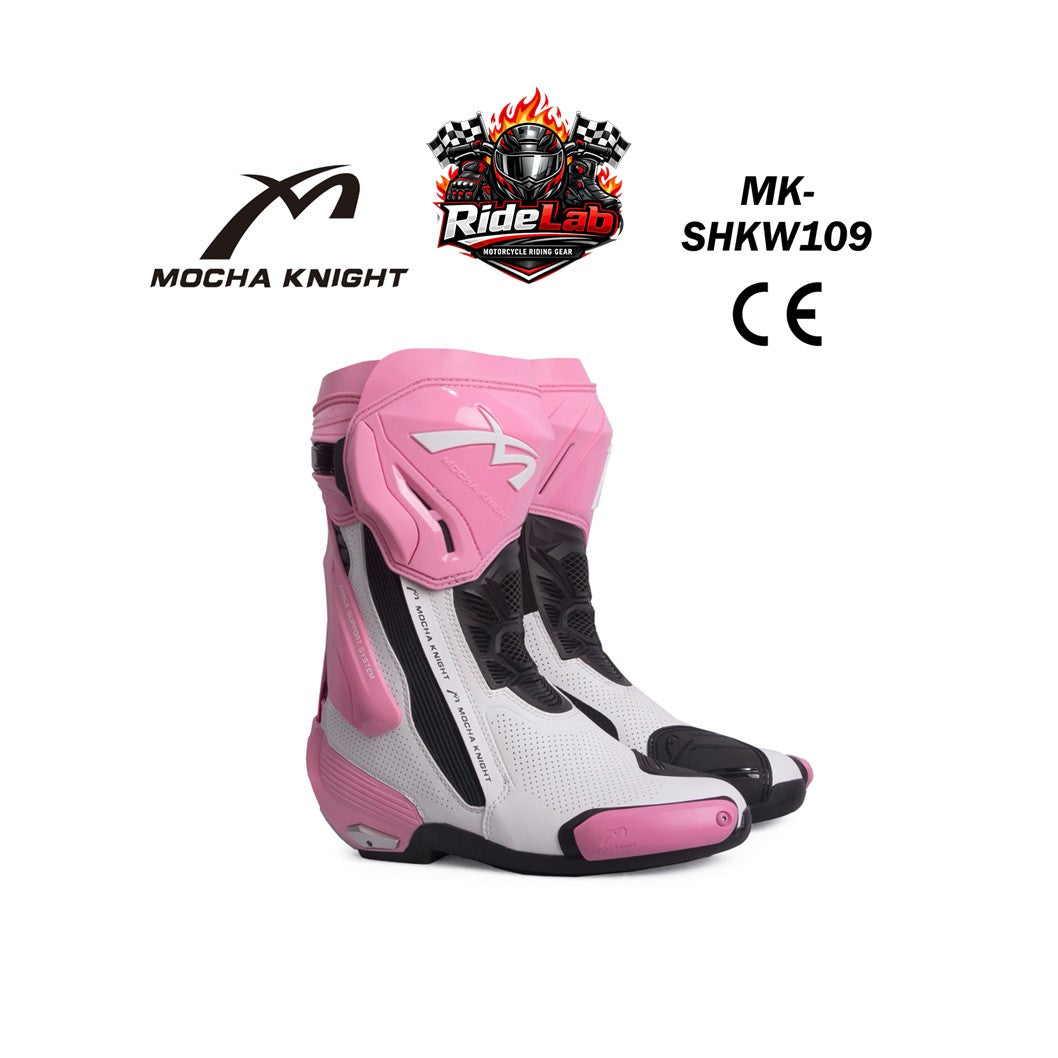 MOCHA KNIGHT MK-SHKW109 Riding Shoes Woman Lady Racing Boots Protection Safety Boot