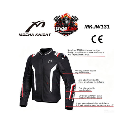 MOCHA KNIGHT MK-JW131 Riding Jacket Motorcycle CE Protection Racing Touring Jacket Water Resistant