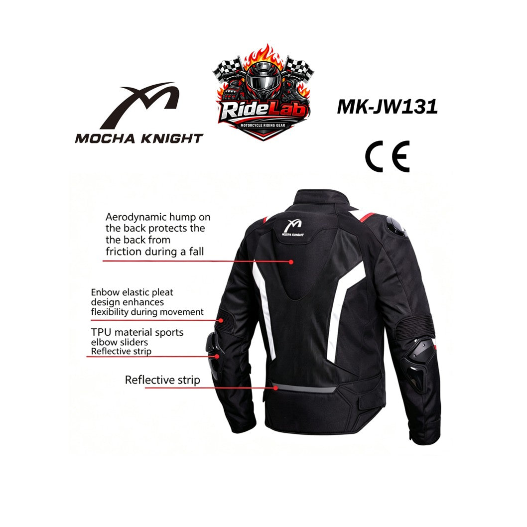 MOCHA KNIGHT MK-JW131 Riding Jacket Motorcycle CE Protection Racing Touring Jacket Water Resistant