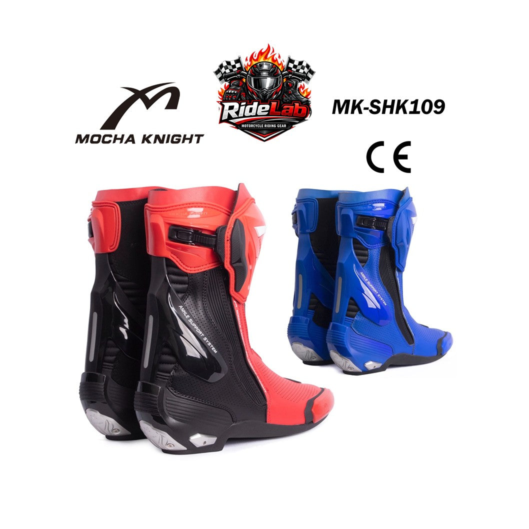 Mocha Knight MK-SHK109 Riding Shoes Racing Boots Protection Safety Boot Kasut Rider Motorcycle Ride