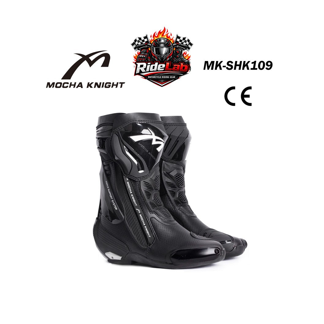 Mocha Knight MK-SHK109 Riding Shoes Racing Boots Protection Safety Boot Kasut Rider Motorcycle Ride
