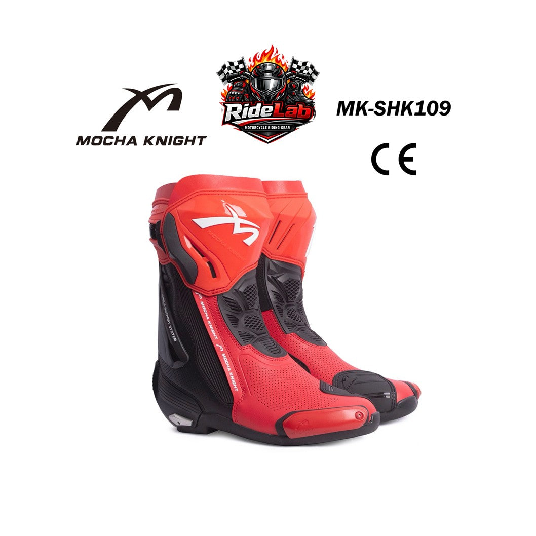 Mocha Knight MK-SHK109 Riding Shoes Racing Boots Protection Safety Boot Kasut Rider Motorcycle Ride